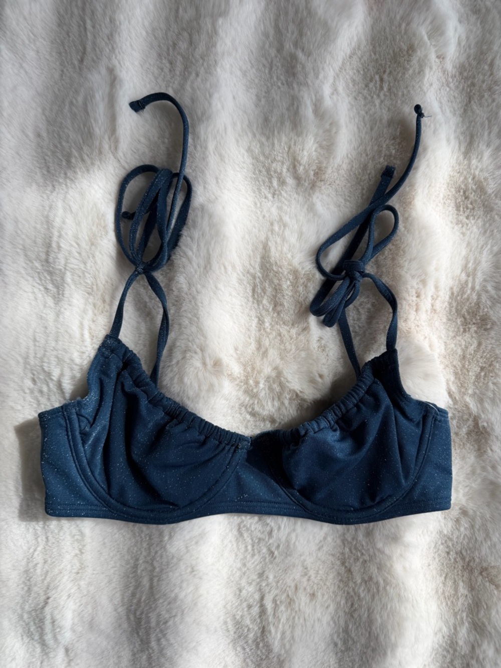 🆕 Abercrombie & Fitch | Navy Sparkle Underwire Bikini Top - Size S.